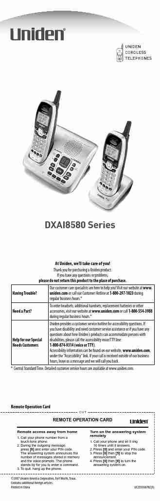 Uniden Cordless Telephone DXAI8580 Series-page_pdf